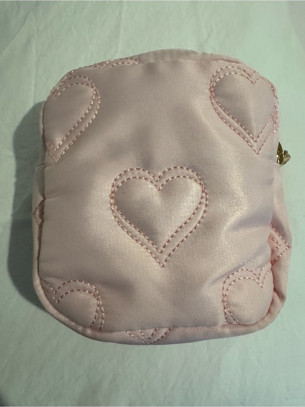 Stoney Clover Lane Pink Quilted Heart Mini Pouch